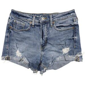 Old Navy Jean Shorts Womens 4 Blue Distressed High Rise OG Straight Cutoff Denim